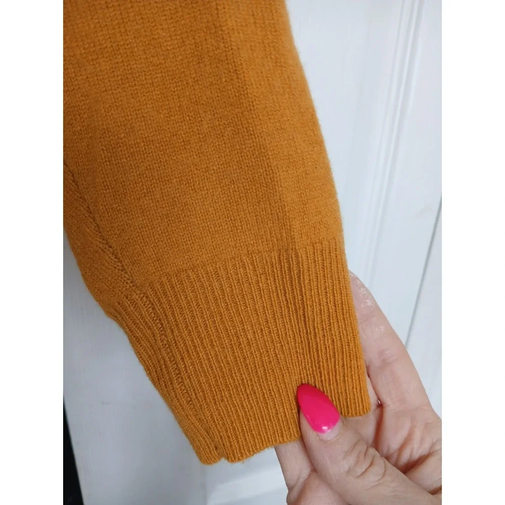 J.‎ Crew Cashmere Crewneck Pullover Sweater Rich Gold Yellow Small Quiet Luxury